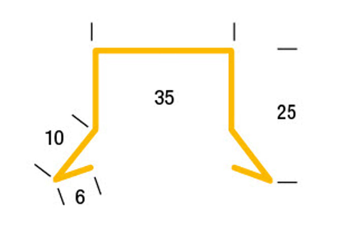 Sternkapsel lige alu 35 x 25 mm x 100 cm